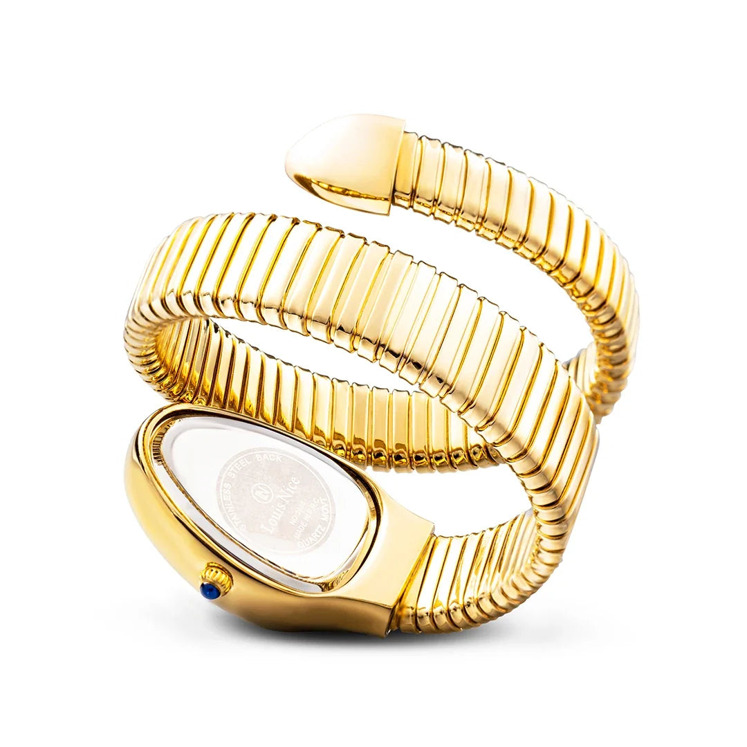 Luxurious women's crystal stainless steel wraparound watch, a durable and fashionable timepiece for women.