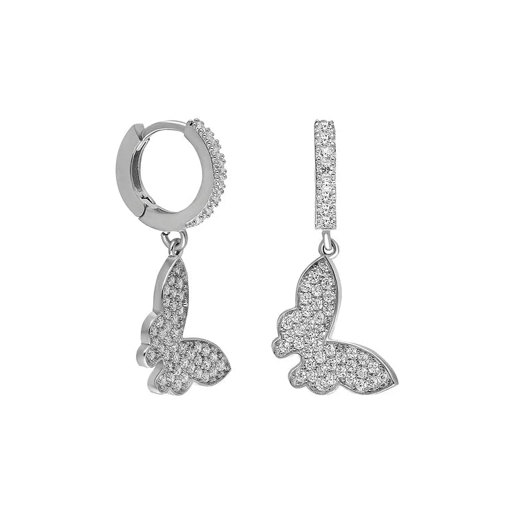 Lightweight women's butterfly dangle earrings, featuring an intricate flying design, ideal elegant jewelry accessory.