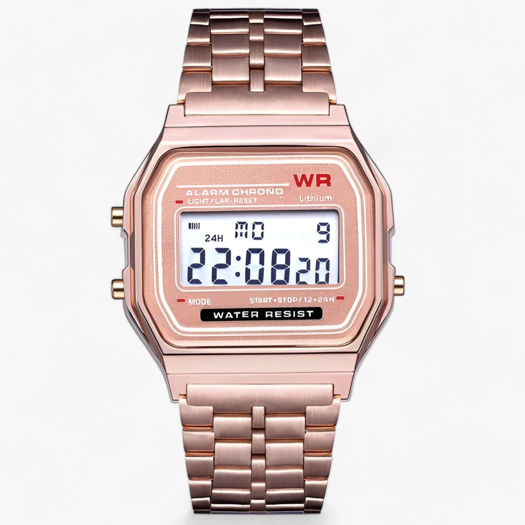 Elegant women's digital wristwatch with a chic square dial. Modern and versatile wrist accessory.