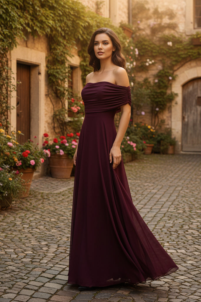 Elegant women's draped midi dress, perfect for cocktail parties, weddings, or formal evening events.