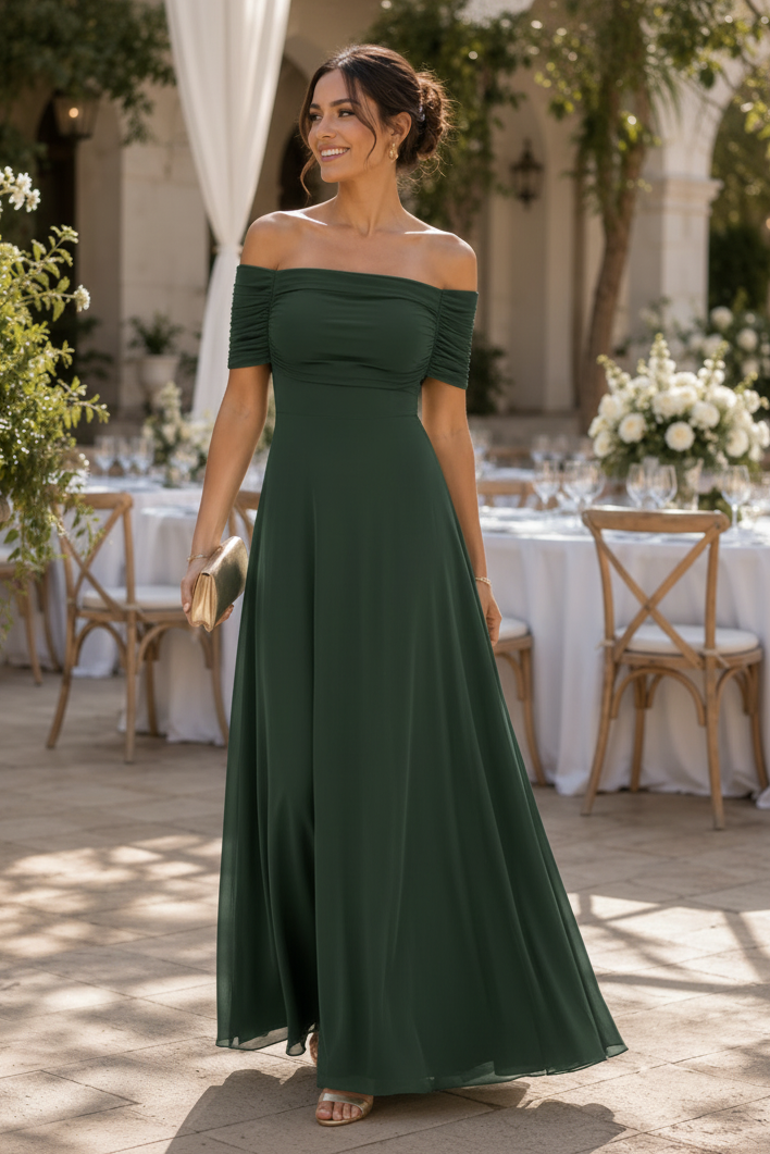 Stylish women's draped cocktail midi dress, a perfect wedding guest or party dress for women.