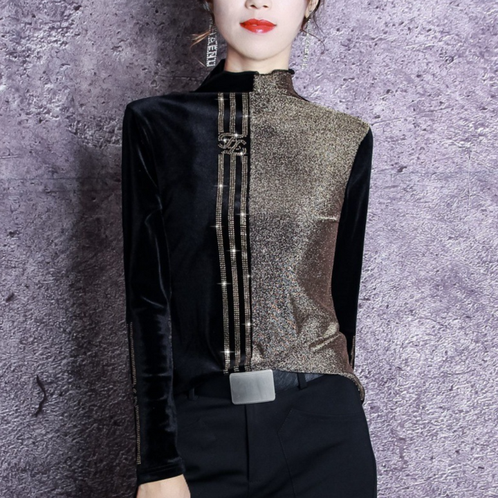 Versatile women's high collar sweater, comfortable knit for sophisticated everyday wear. Long sleeve, fitted.
