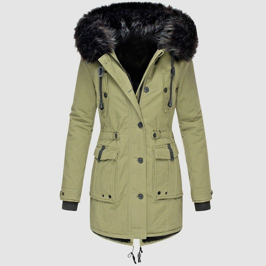 Warm & weatherproof women's Elise winter coat. Elegant design for stylish fall fashion outerwear.