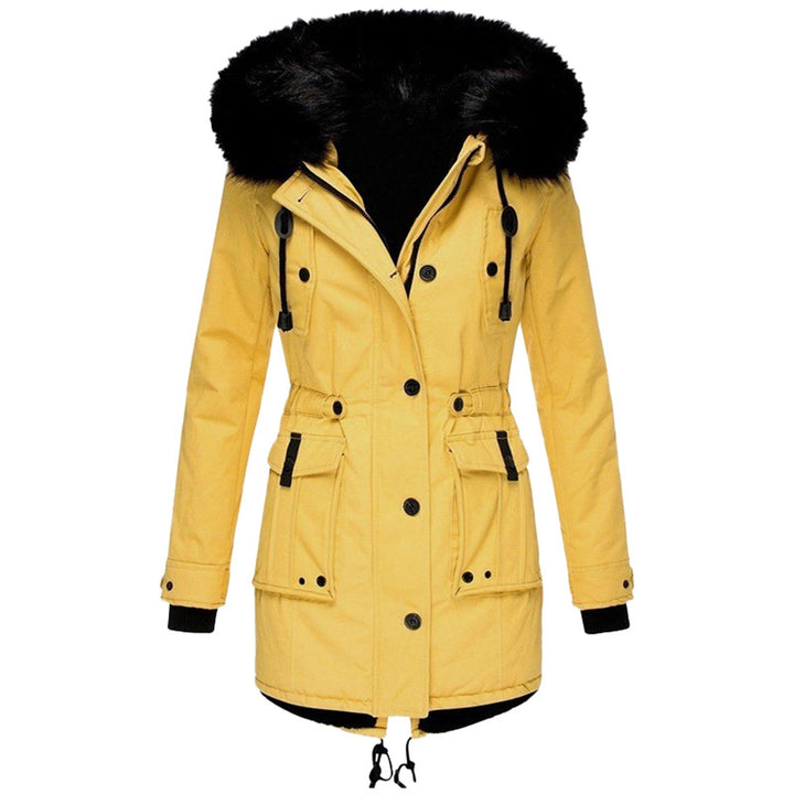 Sophisticated Elise women's winter coat. Warm, weatherproof, and elegant for cold weather outings.