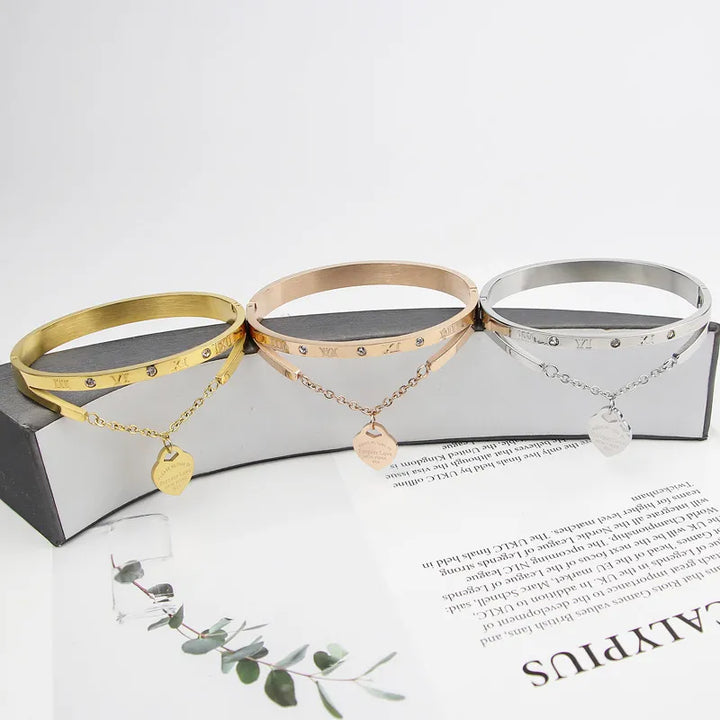 Exquisite Eternal Love Bangle Bracelet, elegant women's jewellery gift for anniversaries.
