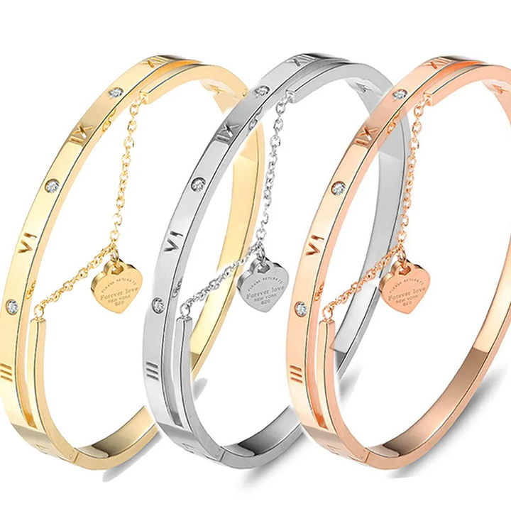 Elegant women's Eternal Love Bangle Bracelet, a stunning jewellery piece to complement any attire.
