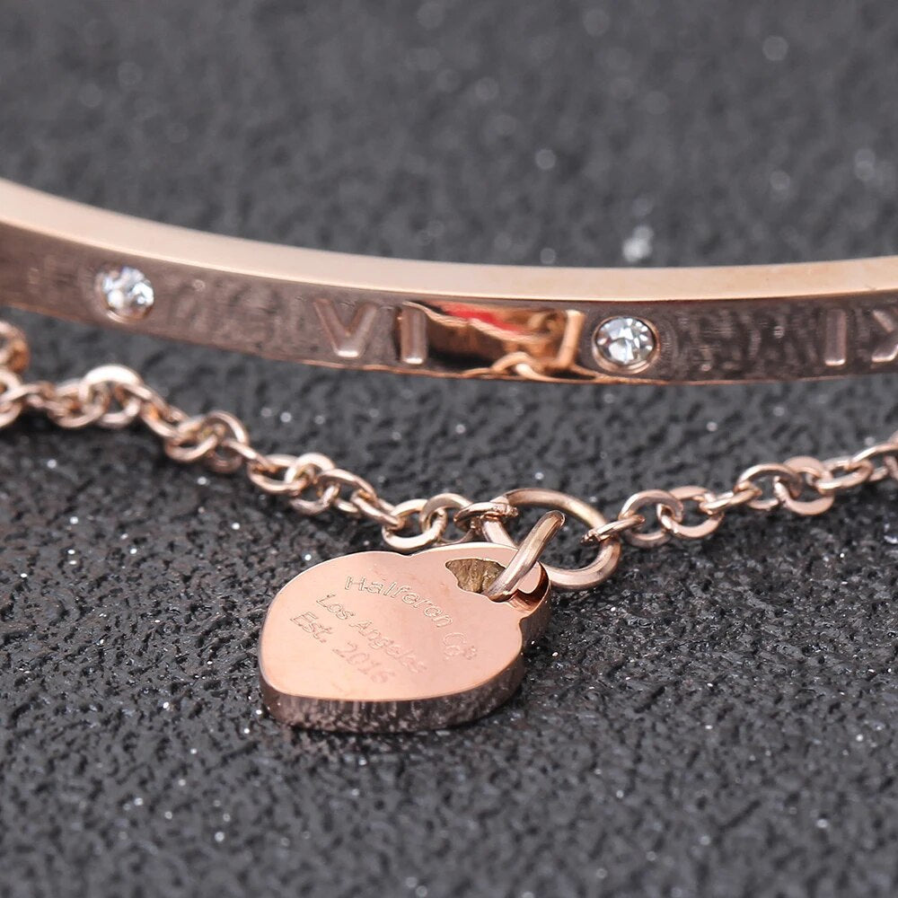 Women's Eternal Love Bangle. Elegant silver, gold or rose gold bracelet. Timeless jewellery gift.