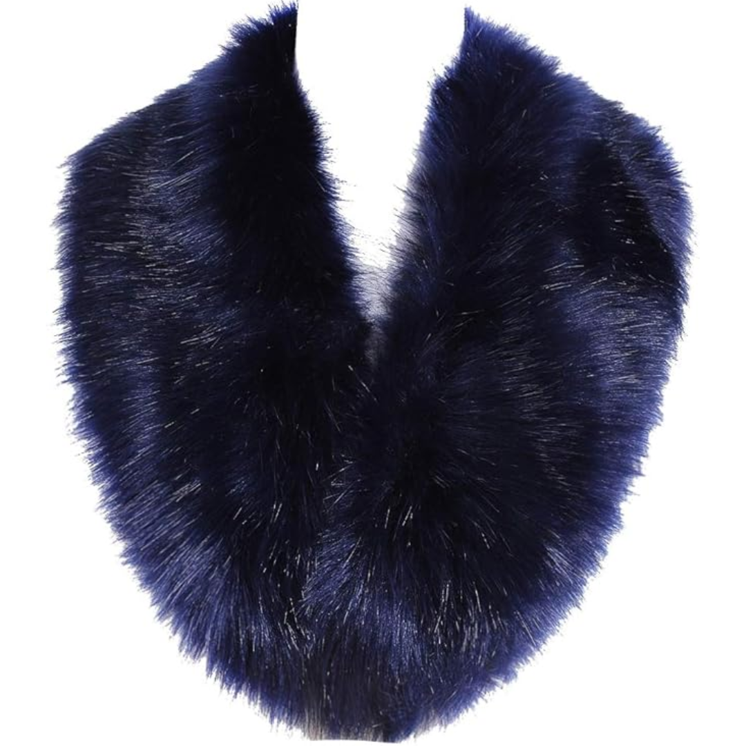 Close-up of a women's Daisy faux fur neck warmer scarf, showcasing its luxurious texture