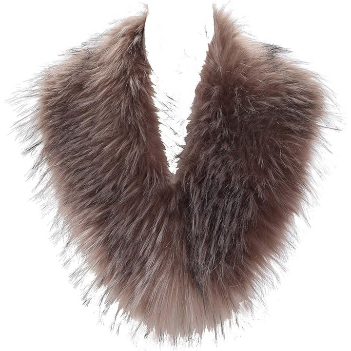 White Daisy faux fur neck warmer, providing warmth and elegance for women's outfits