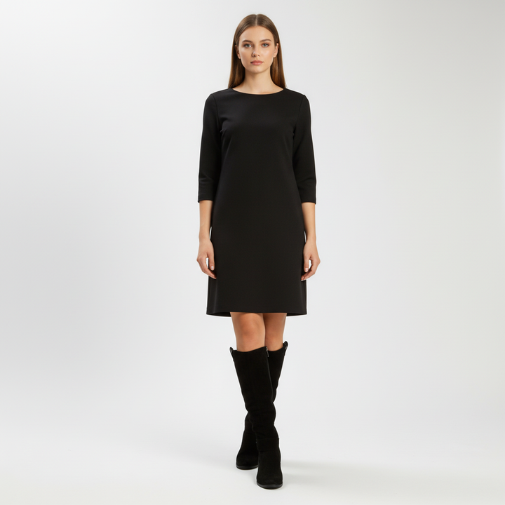 Full view of women's sophisticated faux suede winter boots, essential for cold weather elegance