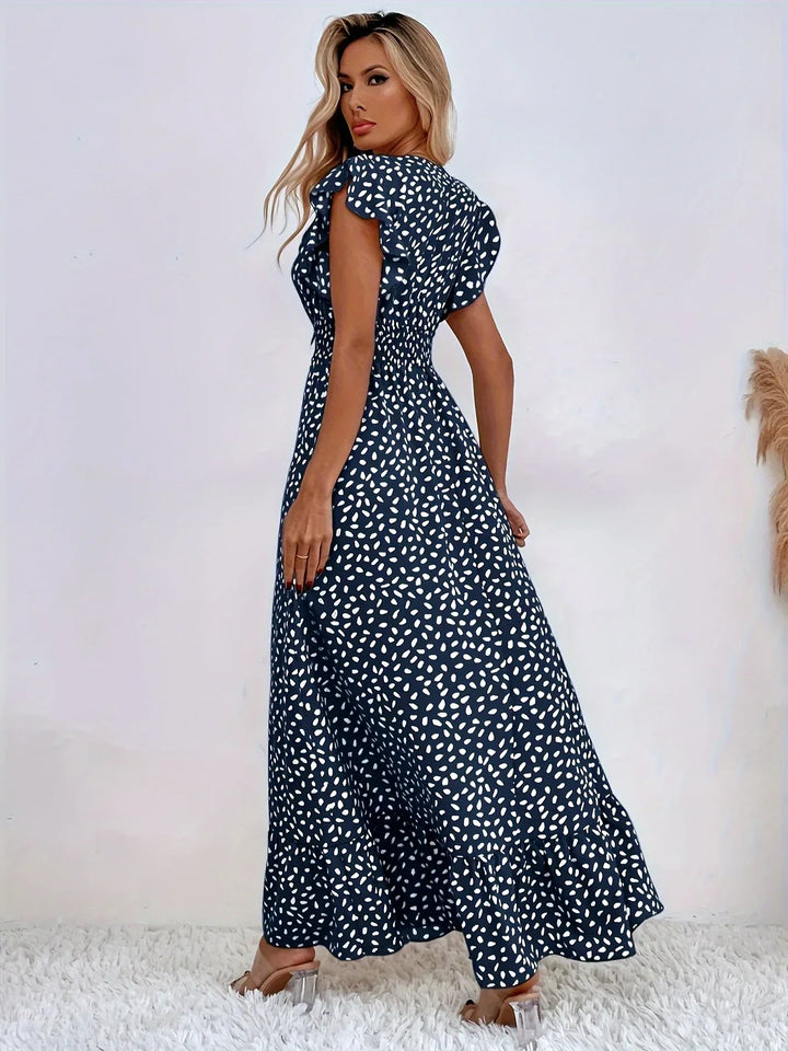 Stylish women's summer midi dress, a floral print ruffle design for any occasion.