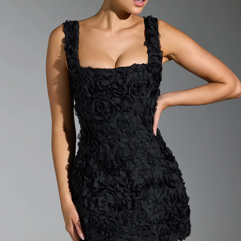 Women's elegant mini dress featuring a vibrant floral print, ideal for any special occasion or event.