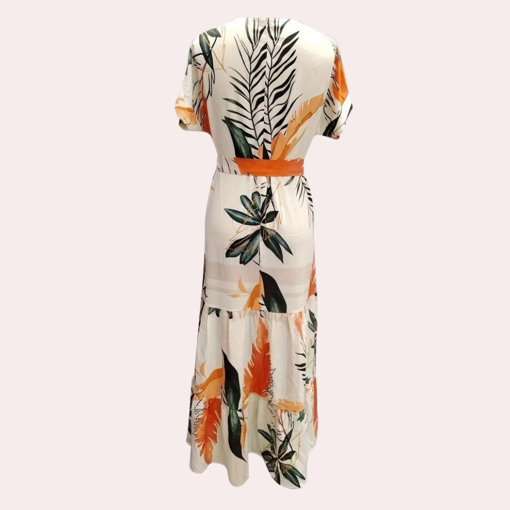 Stylish sleeveless floral stretch midi dress for women, ideal for a comfortable and elegant summer look