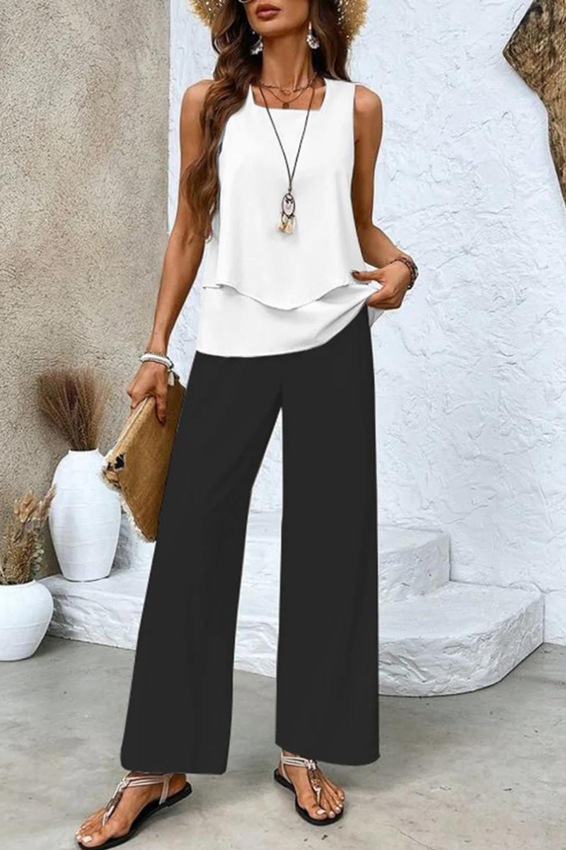 Soft & elegant women's floral top & trouser set, a comfortable two-piece outfit for versatile, chic fashion.