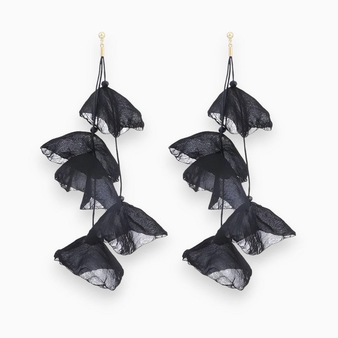 Gift for her: Florina silver tulip drop earrings, elegant fashion jewelry and a chic statement piece.
