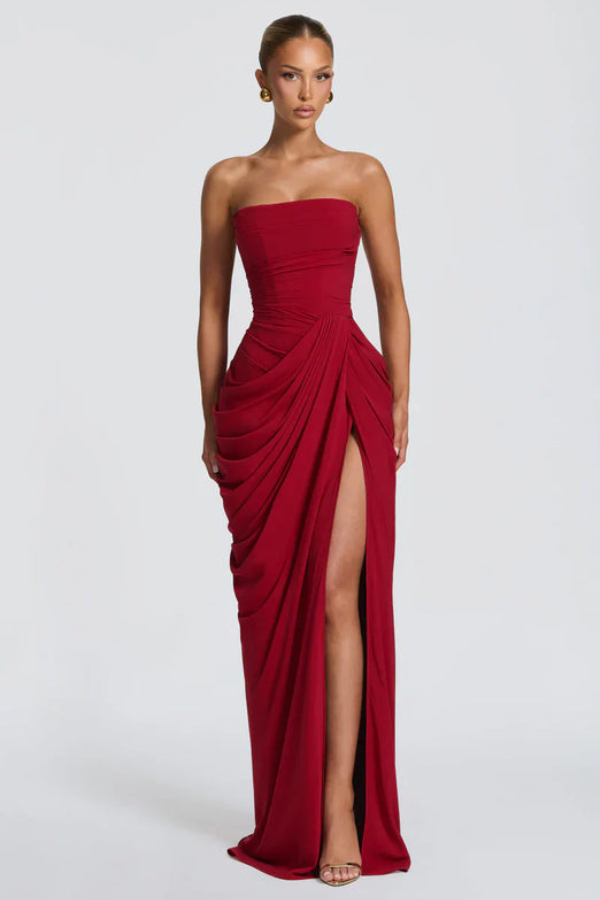 Gorgeous flowing evening dress for women's formal events.