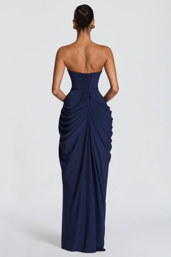 Fashionable women's party dress, long and elegant.