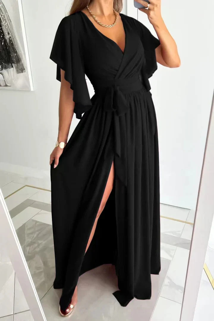 Lightweight and flowing maxi dress for women, featuring a stylish high split, perfect for comfortable summer fashion.