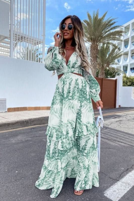 Comfortable & stylish women's flowy maxi dress, perfect for summer fashion, casual elegance, or vacation days.