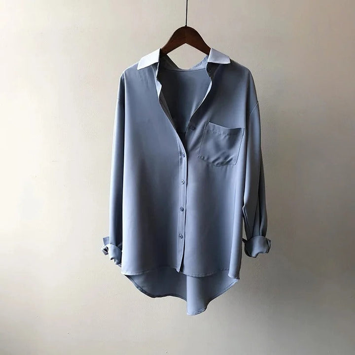 Versatile women's long sleeve Monaco blouse. Modern design for elegant casual or everyday wear.