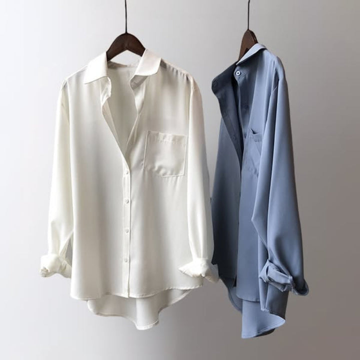 Women's elegant Monaco blouse. A sophisticated long sleeve top, perfect for professional workwear and modern style.