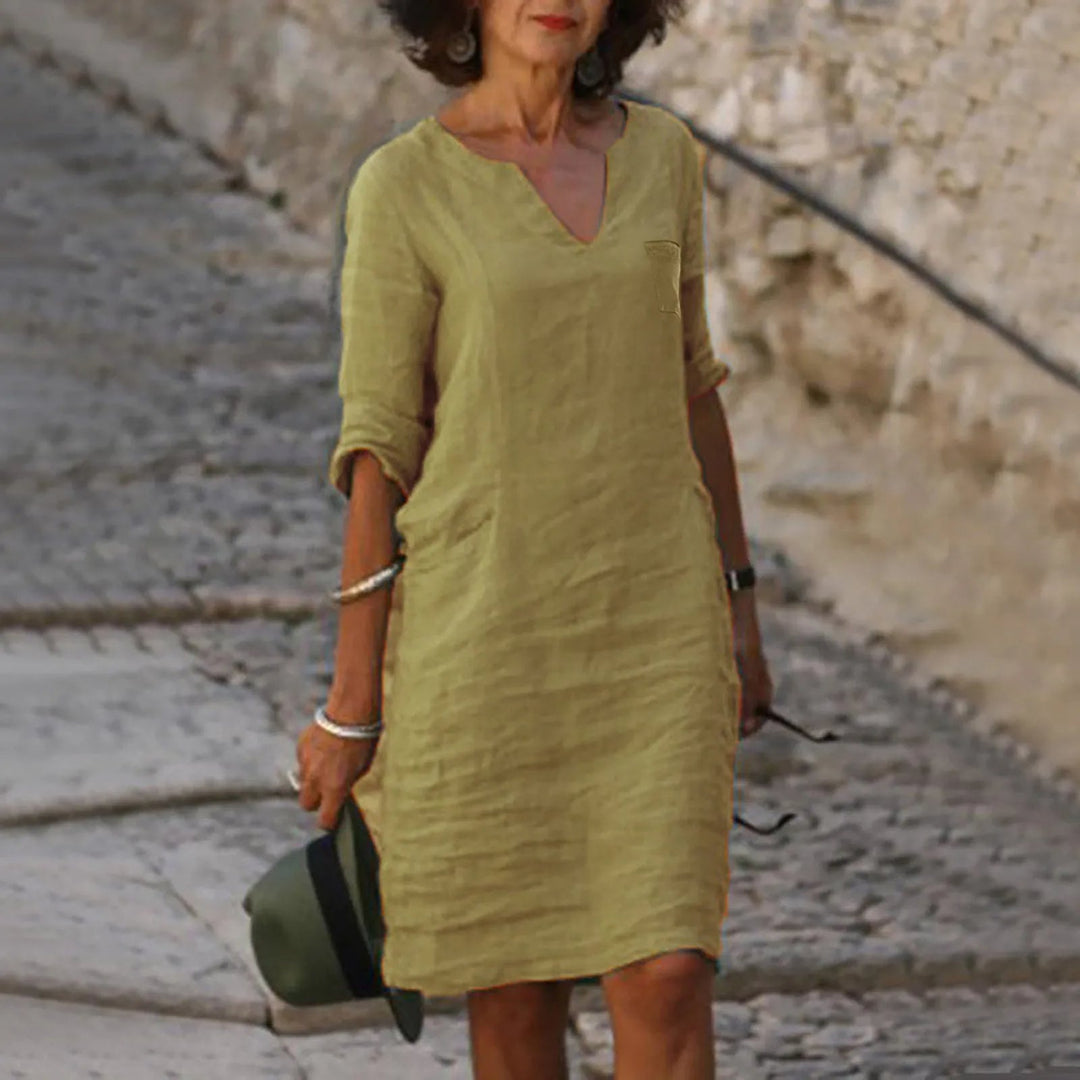 Elegant women's Isalie summer midi dress, offering effortless style and comfort.