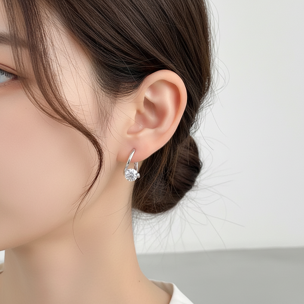 Camila women's germanium stud earrings, a stylish jewelry piece designed for balance and contemporary fashion