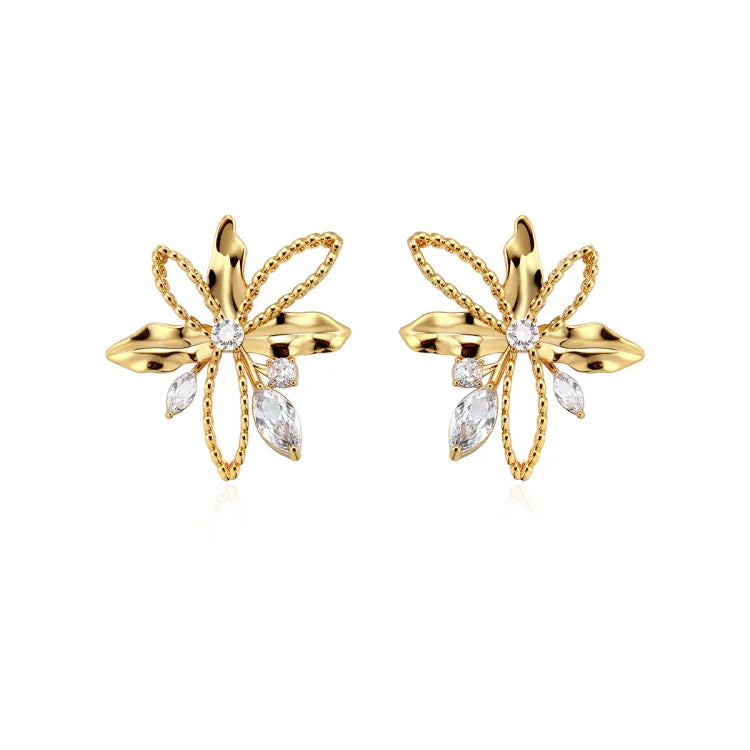 Delicate silver lily petal drop earrings for women, featuring a unique floral design, perfect for any occasion.
