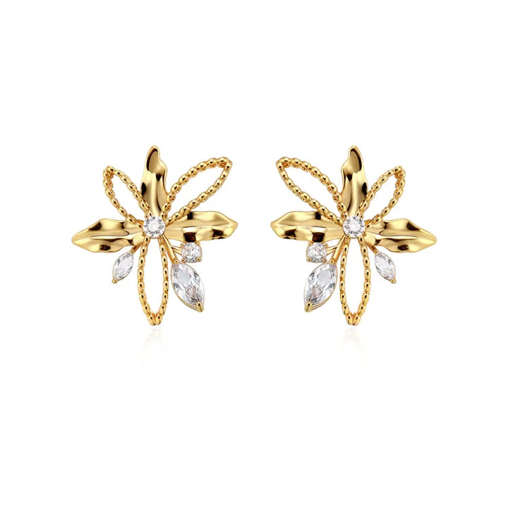 Delicate silver lily petal drop earrings for women, featuring a unique floral design, perfect for any occasion.