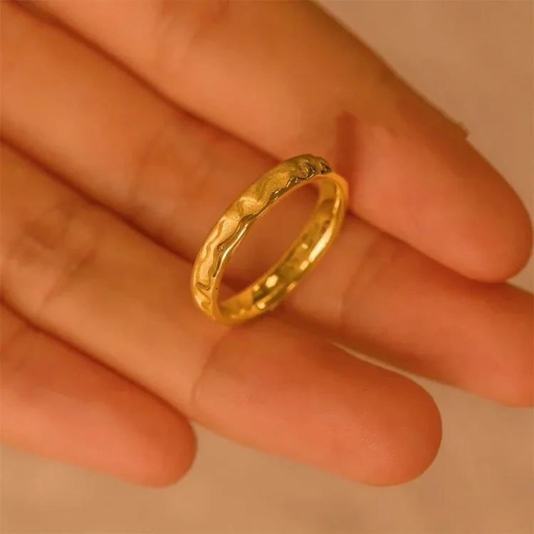 Versatile golden honey ring for women. Elegant & delicate gold-plated sterling silver jewelry with natural style.
