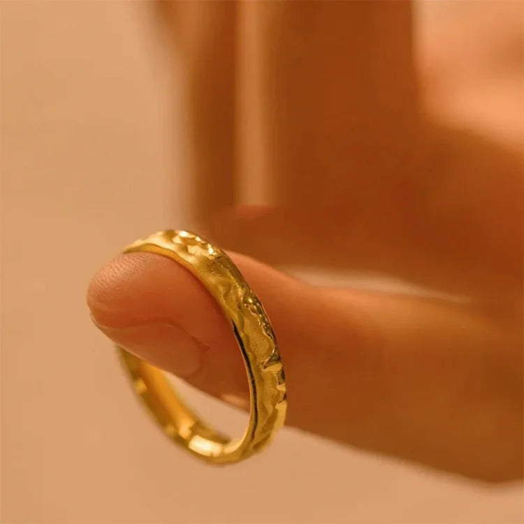 Delicate golden honey ring for women. Elegant gold-plated sterling silver jewelry, a versatile natural accessory.