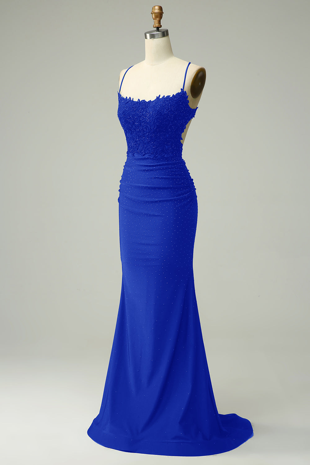 Chic women's evening wear, halter neck mermaid ball gown, perfect for a gala.