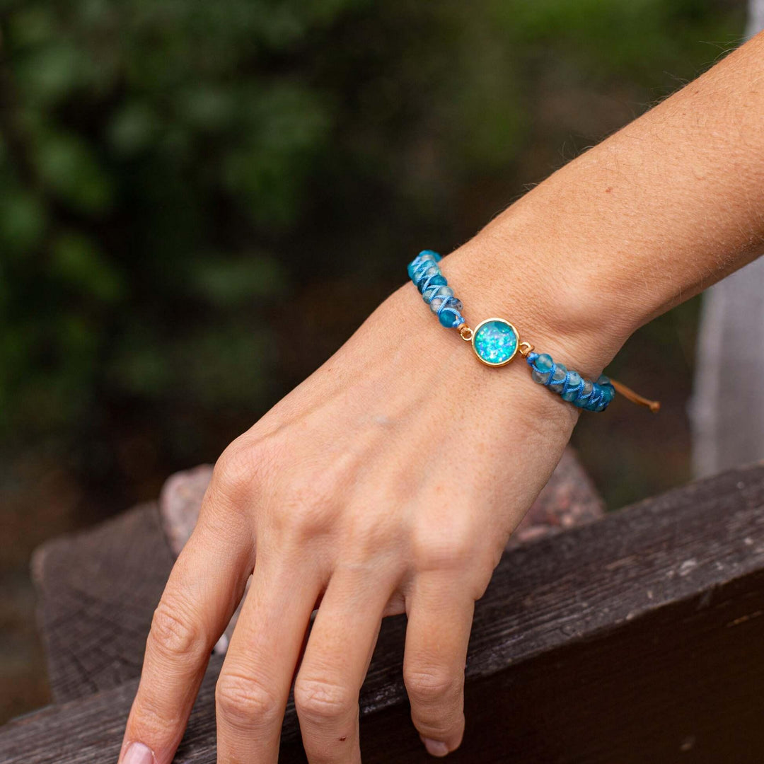 Celina women's dream opal and quartz bracelet, a unique gemstone jewelry gift, perfect for any occasion.