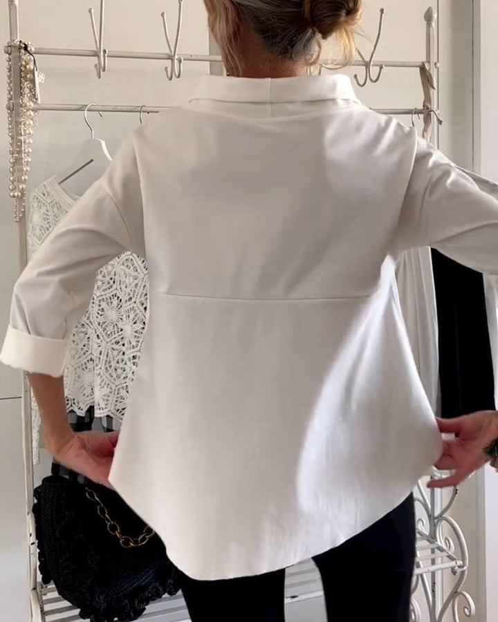 Versatile women's high-collar long-sleeve top, ideal for stylish casual outfits or elegant formal occasions.