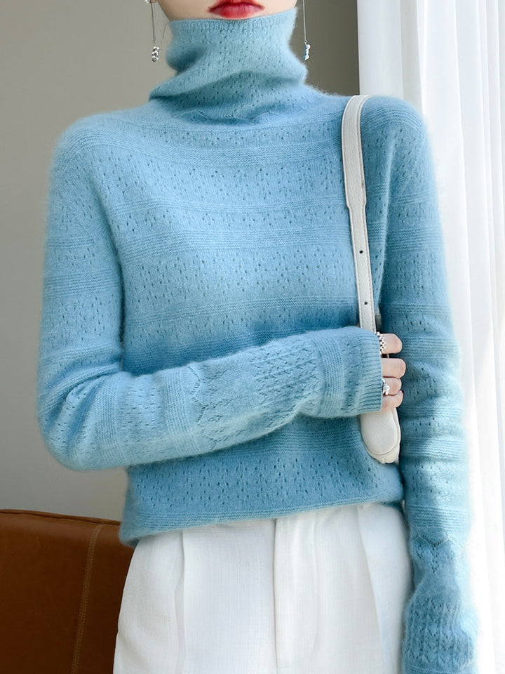 Stylish women's high-collar sweater, ideal for winter. Warm, cozy, and comfortable long-sleeve pullover.