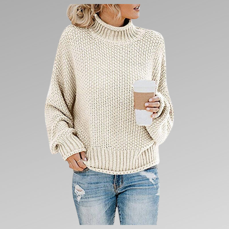 Elegant women's long sleeve sweater top. Chic fashion, cozy warmth, and versatile style for winter wear.
