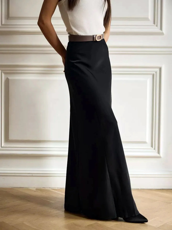 Formal women's long skirt, high waist and stylish fishtail hem.