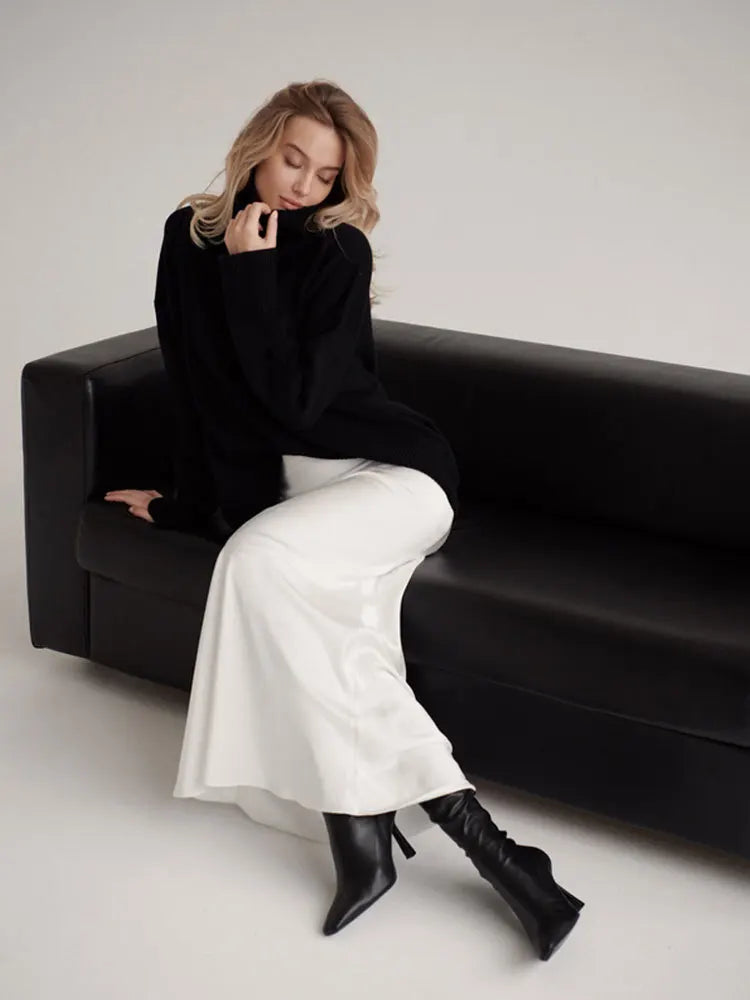 Sophisticated women's high waist maxi skirt with a flowing fishtail.