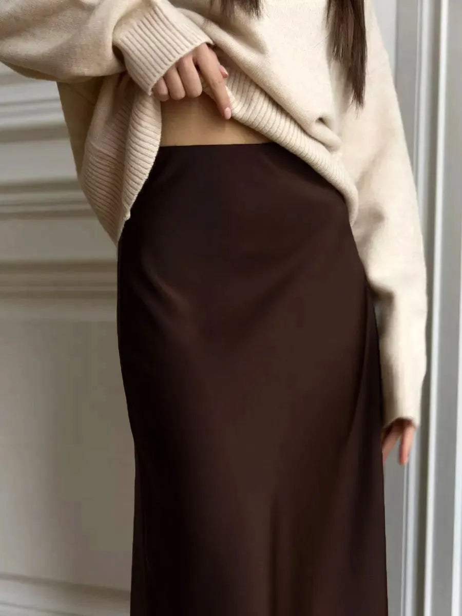 Women's evening maxi skirt, high waist and mermaid fishtail hem, luxurious feel.