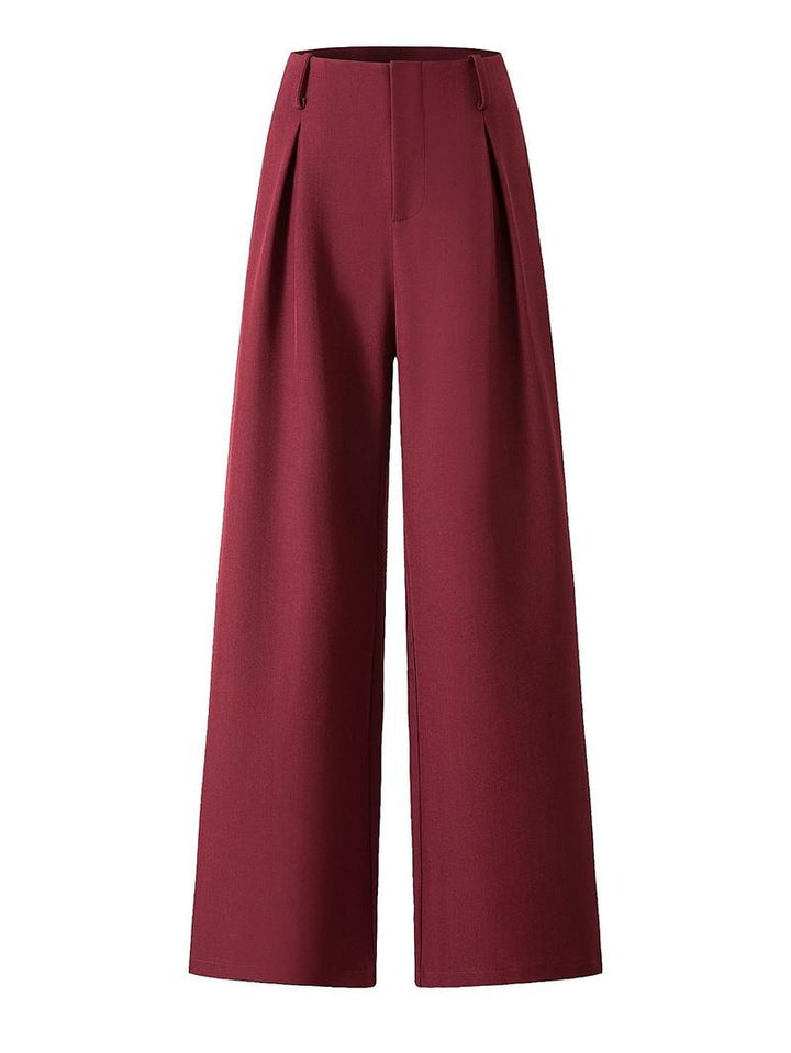 Chic women's wide-leg trousers featuring a comfortable high waist, ideal for elegant everyday or work attire.