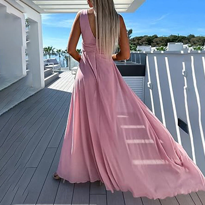 Elegant women's jumpsuit, a chic dress-look for festive events, parties, and special occasions.