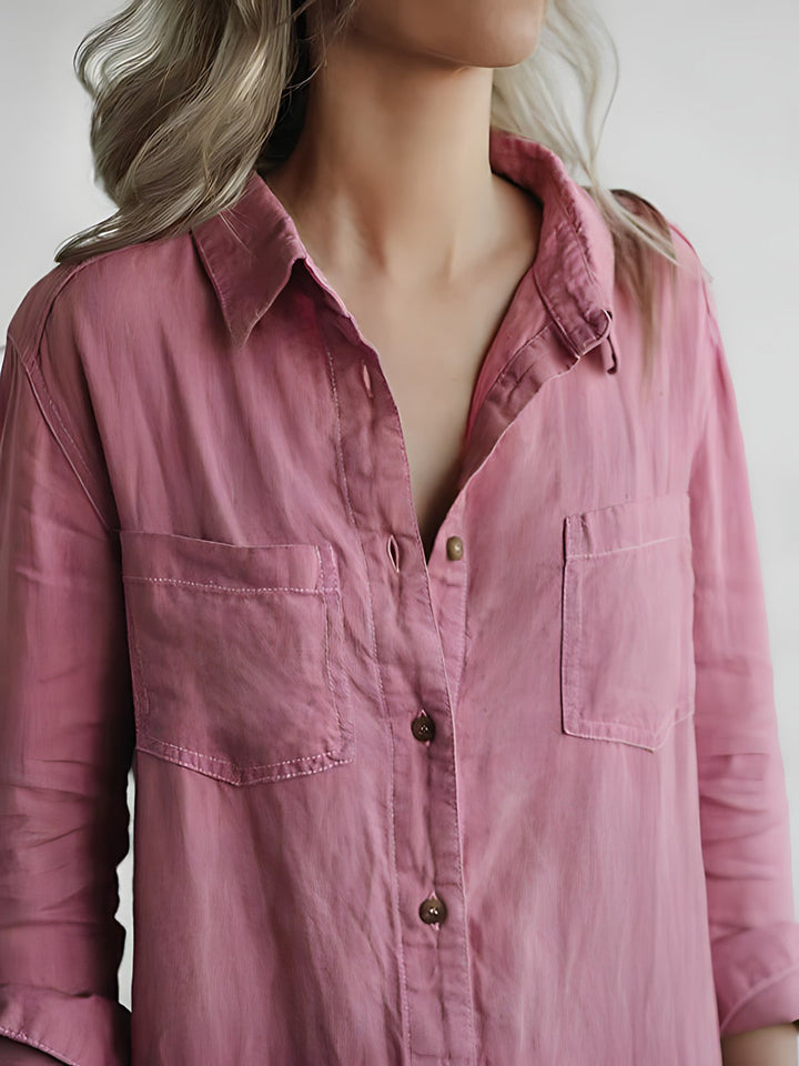 Fashionable women's long sleeve jumpsuit. Versatile one-piece design with an elegant reversible collar.