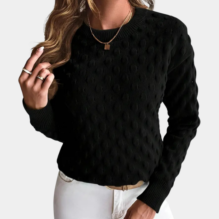 Luxurious cashmere women's sweater, stylish and soft knitwear. Perfect cozy pullover for elegant casual wear.