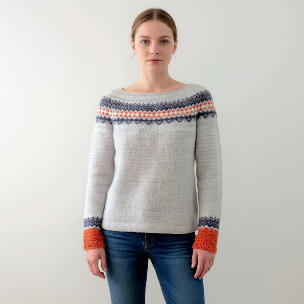 Stylish feminine knitted sweater, a versatile addition to winter wear