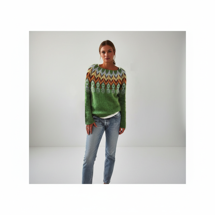 Knitted 'Hildegard' sweater for women, offering elegant autumn/winter style