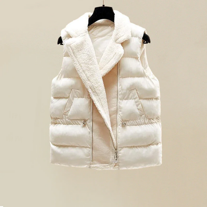 Elegant women's knitted sweater & vest set, offering a cozy, stylish look for cold weather fashion.