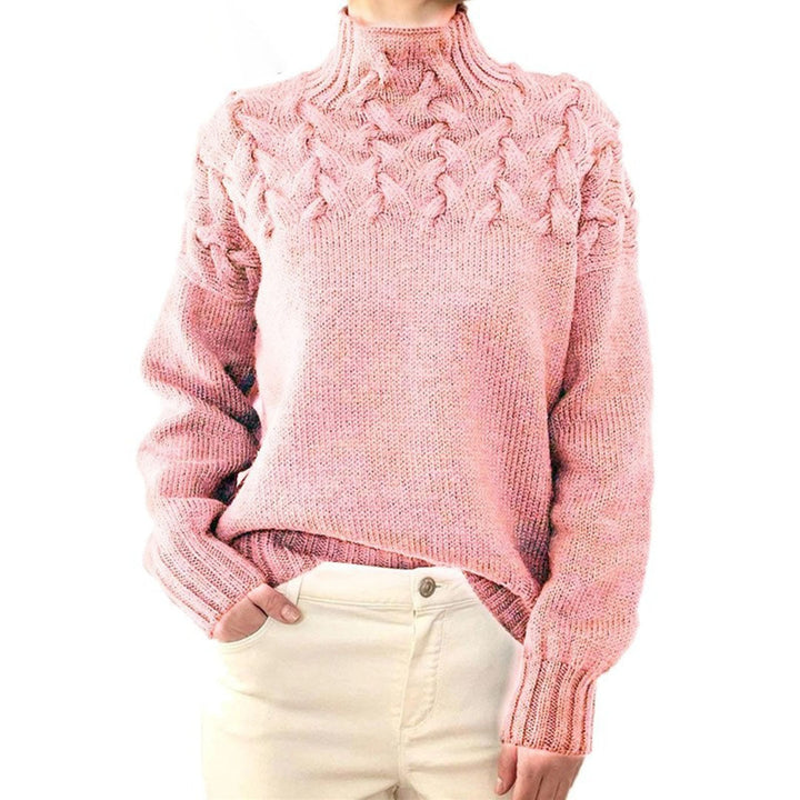 Cozy & stylish women's turtleneck sweater. Elegant long sleeve knitted top for comfortable winter fashion.