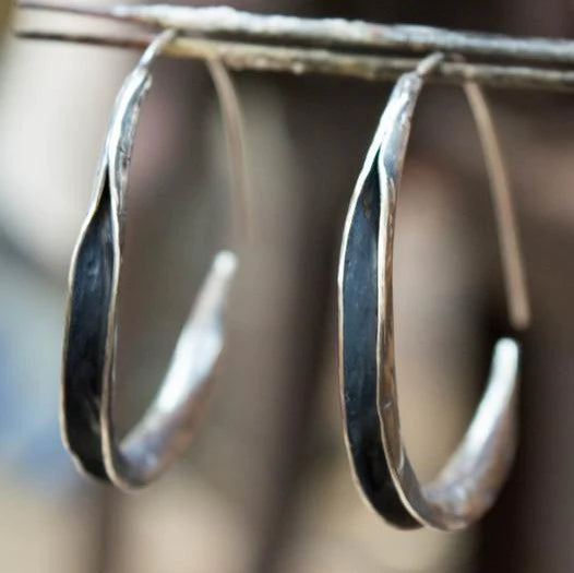 Elegant women's large circle drop earrings, minimalist modern jewelry, perfect versatile gift.