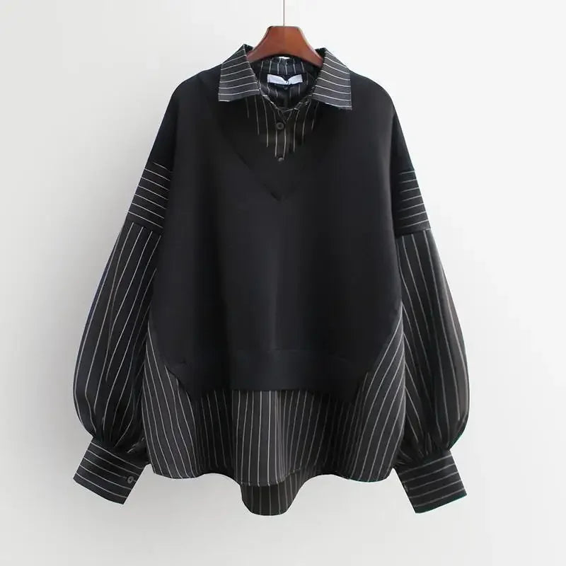 Comfortable grey layered blouse for women, a chic & versatile everyday fashion top.