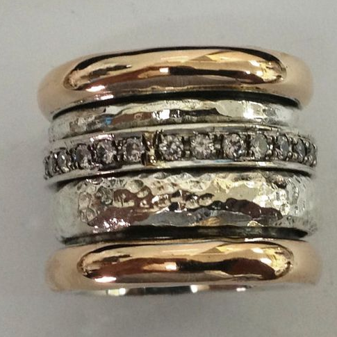 Elegant women's layered gold vintage ring, a fashionable statement piece and stackable jewelry for her.